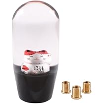 Amazon | シフトノブ 招き猫 花 9.3cm 変換アダプター付き 汎用