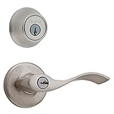 Kwikset 690 Balboa Entry Lever and Single Cylinder Deadbolt Combo Pack in Satin Nickel [並行輸入品]
