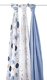 aden + anais (エイデンアンドアネイ) 【日本正規品】 オーガニックモスリン おくるみ 3枚セット- into the woods organic swaddle 3 pack -9121