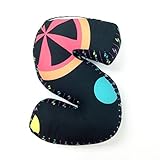 One Grace Place Magical Michayla Letter Pillow "S", Black, Purple and Turquoise by One Grace Place [