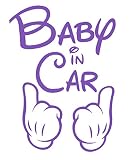 【全16色】人気!ベイビー イン カー ステッカー!Baby in car Sticker/車用/シール/Vinyl/Decal/バイナル/デカール/ステッカー/hands-1 (紫) [並行輸入品]