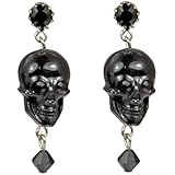 TARINA TARANTINO LUCITE SKULL DROP PIERCE BK