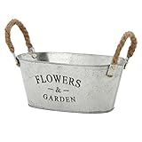 不二貿易 ガーデン フラワー  ブリキ バケツ オーバル Sサイズ シルバー 24070