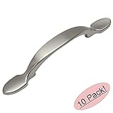Cosmas 9502SN Satin Nickel Cabinet Hardware Footed Handle Pull - 3" Inch (76mm) Hole Centers - 10 Pa
