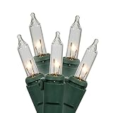 Vickerman Mini Light Set Features 100 Bulbs Lights on Green Wire and 4" Bulb Spacing for Indoor/Outd