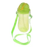 Prettyia 350ml　シリコーン　飲料瓶　赤ちゃん　子供　ウォーターボトル　幼児　新生児　ストロー　スパウト　カップ　　ストラップ　　全2色 - 緑