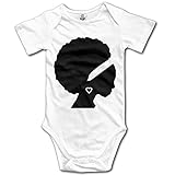 幼児自然ヘアAfrican AmericanレディースかわいいBaby Onesieボディスーツ カラー: ブラック