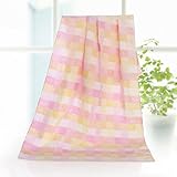 JINALV 肌にやさしい　子供　毛布　ベビーブランケット　大判　ひざ掛け　ガーゼタオル　子供バスタオル　ベビーケット　湯上りタオル　ふわふわ　タオル　赤ちゃん　60*120cm (ピンク)