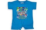 M&M's（エムアンドエム)半袖 ロンパース SOMEBODYプリント ブルー  6M