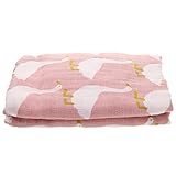 ノーブランド品 ベビー　新生児　モスリン　コットン　二層　ブランケット　ラップ　毛布　バスタオル　おくるみ　柔らかい　快適　ソフト　全7パタン選べる - ピンクスワン