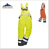 Men's Workwear 100% Polyester Waterproof Contrast Bib N Brace Ulined Dungarees Ideal for Work Fish B
