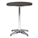 ガーデンアルミテーブル　木目柄　直径60cm