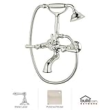 Rohl A2701LMPN A2701Lm Verona Triple Handle Exposed Tub Filler Faucet Wall Mounted, Polished Nickel 
