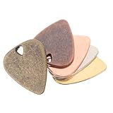 NOLITOY ギターピック 金属 メタルピック 5枚セット ステンレス アタック感 サスティーン エレキギター アコギ ベース ウクレレ 練習 ライブ 速弾き 硬い 高耐久 5色 (ゴールド/シルバー/ブロンズ/ローズ)