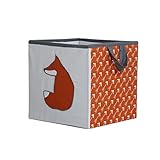 Bacati遊び心Foxsストレージボックス、オレンジ/グレー、小