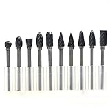 Angelakerry　ロータリーファイル（3x6mm）　ダイヤモンドバリ　タングステンカーバイド　切削ファイル　超硬　シングルカットファイル　10点セット [並行輸入品]