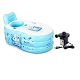 lqqgxl、BathインフレータブルThick大人用折りたたみプラスチック浴槽Inflatable Bathtub Electric pump ブルー LQQGXL