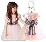 （コンフォルトクローゼット）CONFORT CLOSET【女の子 発表会 ドレス】全２色 ピンク 白 パール ２way アクセサリー 付き ふんわり チュチュ と リボン が かわいい ワンピース 1