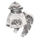 AmazingDeal 子供服 男の子 女の子 ストライプ 長袖 パーカー 春秋冬 上下セット 綿製品 衣装 (70)