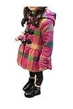 Louise Louise ジャケット おしゃれ 子供アウター ウールコート 女の子 厚手 暖かい 中長め グリッド柄 キッズ 子供服 冬春 (100)
