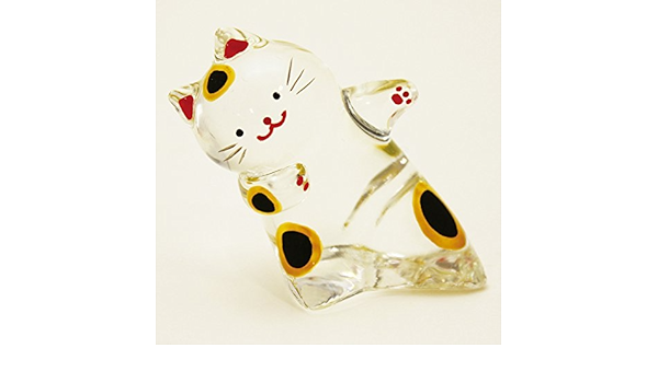 Amazon クリスタルのぞきシリーズ ブチ猫 ガラス細工 夏の風物詩 置物 人形 和みの和雑貨 置物 オブジェ オンライン通販