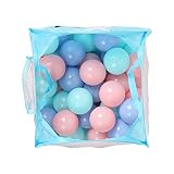 Smarty 50個安全Kids Swim Pit Toy 55 mmソフトプラスチック楽しいカラフルな海洋Balls withポータブルメッシュバッグ
