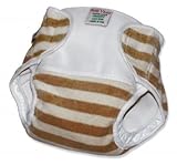 Organic Cotton Velour Diaper Cover (Super Large (28+ lbs) Mocha Stripe) [並行輸入品]