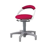 イトーキ サポートスツール 椅子 背付 アジャスター脚 布張り PCK-1101GB-M5 ラズベリーレッド