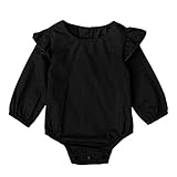 mioim ベビー服 子供服 ロンパース 女の子 男の子 長袖 シワ柄 可愛い 秋 冬 新生児 歩行服 出産お祝い インナー プライマーシャツ (ブラック, 90CM)