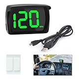 Qneneam GPSデジタルスピードメーター LED付き カーHUDヘッドアップディスプレイ MPH GPSスピードメーターカー 大型フォントディスプレイ スピードメーター 車 トラック オートバイ用デジタルスピードメーター USBプラグ&プレイ