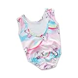 スクール水着 ワンピース水着 学校用水着 ユニコーン ワンピースタイプ キッズ ガールズ 子供水着 可愛い 女の子 女子 (2T/約身長95CM)