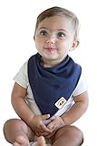 Poncho Baby Organic Bandana Bib, Navy/Beige by Poncho Baby