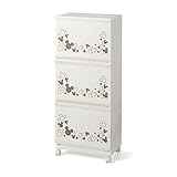 【Disney】ディズニー　ランドリーバスケットワゴン アイボリー　ミッキーマウス　アイボリー　3段