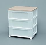 衣装ケース 収納ケース ワイドタイプ ウッドトップチェスト ホワイト/フレンチオーク 653