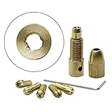 7PCS /セット 黄銅 0.5〜3mm 小さい 電気ドリルビットコレットマイクロツイスト 4.05mmドリルチャックセット レンチ付き,