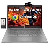 HP Chromebook 14インチ HD ノートパソコン ビジネス&学生用 Intel Celeron N4120 4GB LPDDR4 224GB ストレージ (64GB eMMC+160GB ドッキングステーション) UHDグラフィックス ウェブカメラ 長時間バッテリー寿命 Chrome OS モダン グレー