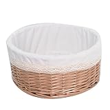 共栄 KYOEI 小物いれ　布付 柳 丸形 収納 バスケット Mサイズ