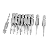 10個の1/4" ×50ミリメートルX 1.3ミリメートル磁気六角トルクスドライバービットT6