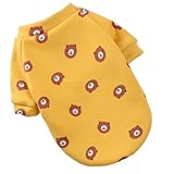 RIOSTUDIO 犬服 秋冬 犬の服 犬 猫 ドッグウェア 裏起毛 スウェット パーカー ジャージー 表つるつる 裏モコモコ ふわふわ 袖あり防寒 暖かい わんこ服 犬仮装 猫服 ペット用品 脱毛保護 お散歩 お出かけ インスタ映え 小型犬 中型犬(⑦カスティールゴールド×熊,M)