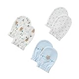 西松屋 [EFD] 3枚組フライスミトン（ウサギ・ハート/クマ・星） 【新生児50-60cm】 ブルー