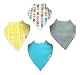 Baby Bandana Drool Bibs with Adjustable Snaps | Absorbent Cotton, Great Unisex Baby Gift by The Hamp