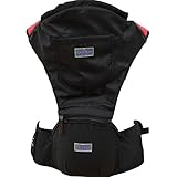 AIEBAO ベビー用ウエストキャリー 取り外しのできる前布＋ショルダーストラップ付き 向かい合わせも前向きも（首が座ってから～３歳まで）(01ブラック)