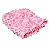 【ノーブランド品】新生児　3D　毛布　ブランケット　バラ　マット　ローズパタン　写真撮影　背景　小道具　柔らかい　全10色 - ピンク