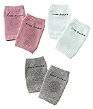 GJTr ベビー キッズ 用 ひざあて フリーサイズ サポーター 3組 セット グリーン ピンク グレー A