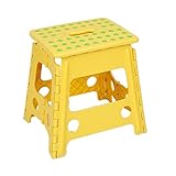 踏み台 用折畳椅子 クラスタースツール 折りたたみ式踏み台 Lサイズ (イエロー, 29*23*39cm)