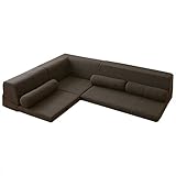 山善(YAMAZEN) コーナーソファ ロータイプ KSF-180(DBR) ダークブラウン