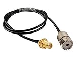 RF Coaxial Cable SMA Female to UHF SO239 PL259 Female RG58 3FT 90CM [並行輸入品]