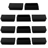 uxcell チューブインサート 30 x 50mm プラスチック製 長方形 リブ付き チューブインサート エンド カバー キャップ 家具 椅子 テーブル 脚 フロアプロテクター 11個入り