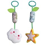 2PCS、かわいいハンギングぬいぐるみの装身人のベビーカー[ホワイトクラウドとスター]