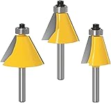 Bestgle超硬ルーター 6.35mmシャンク超硬チップトリマービットセットタングステン鋼の刃 ほぞカッター 15度22.5度30度 面取りベベルエッジングルータービット 木工用/工業用ルータービット